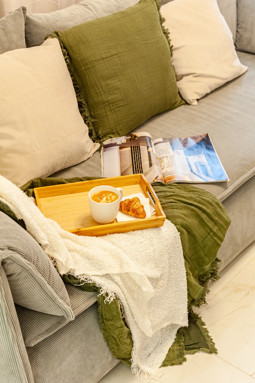 Breakfast on the sofa