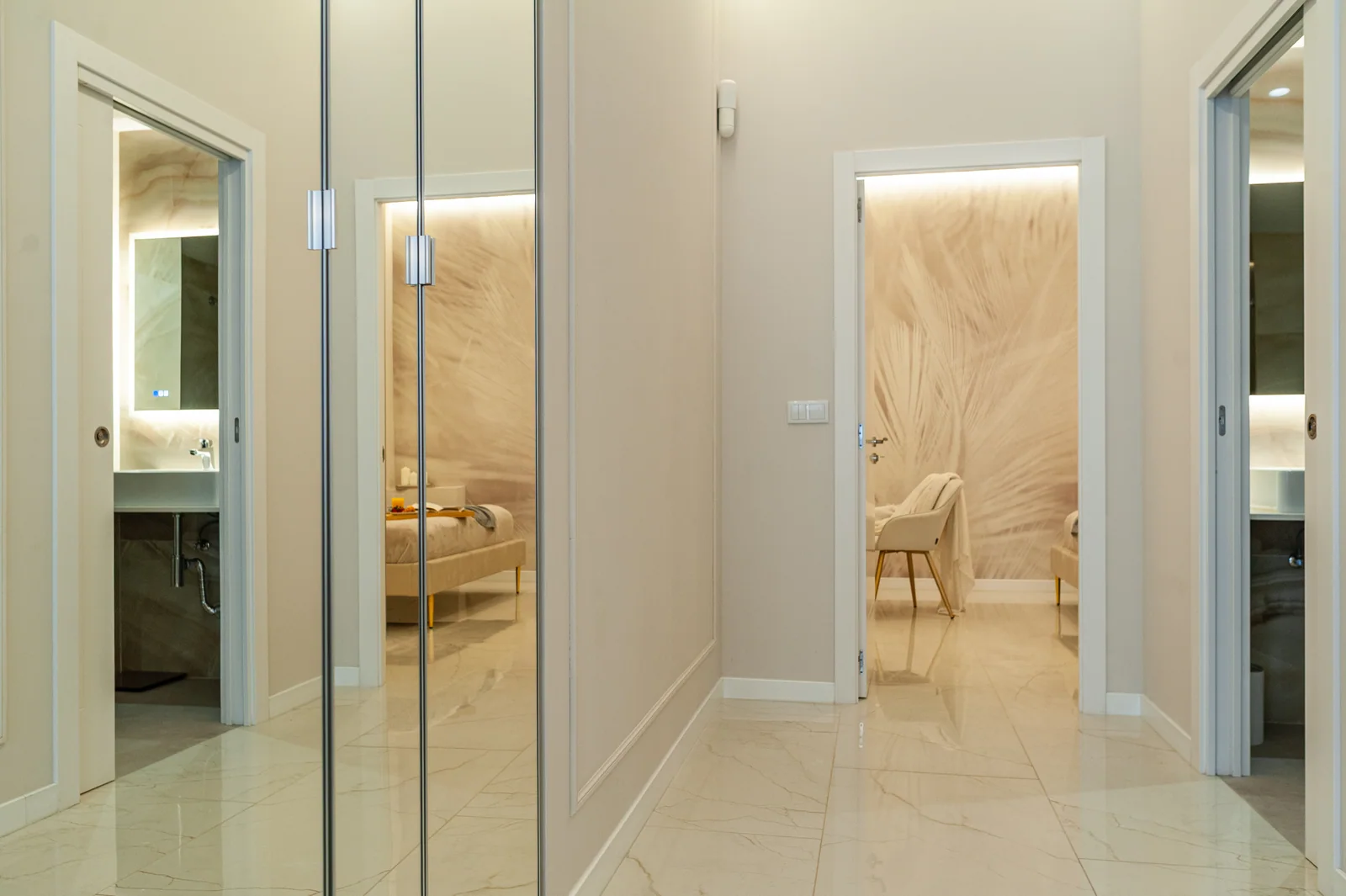 Mirrored hallway