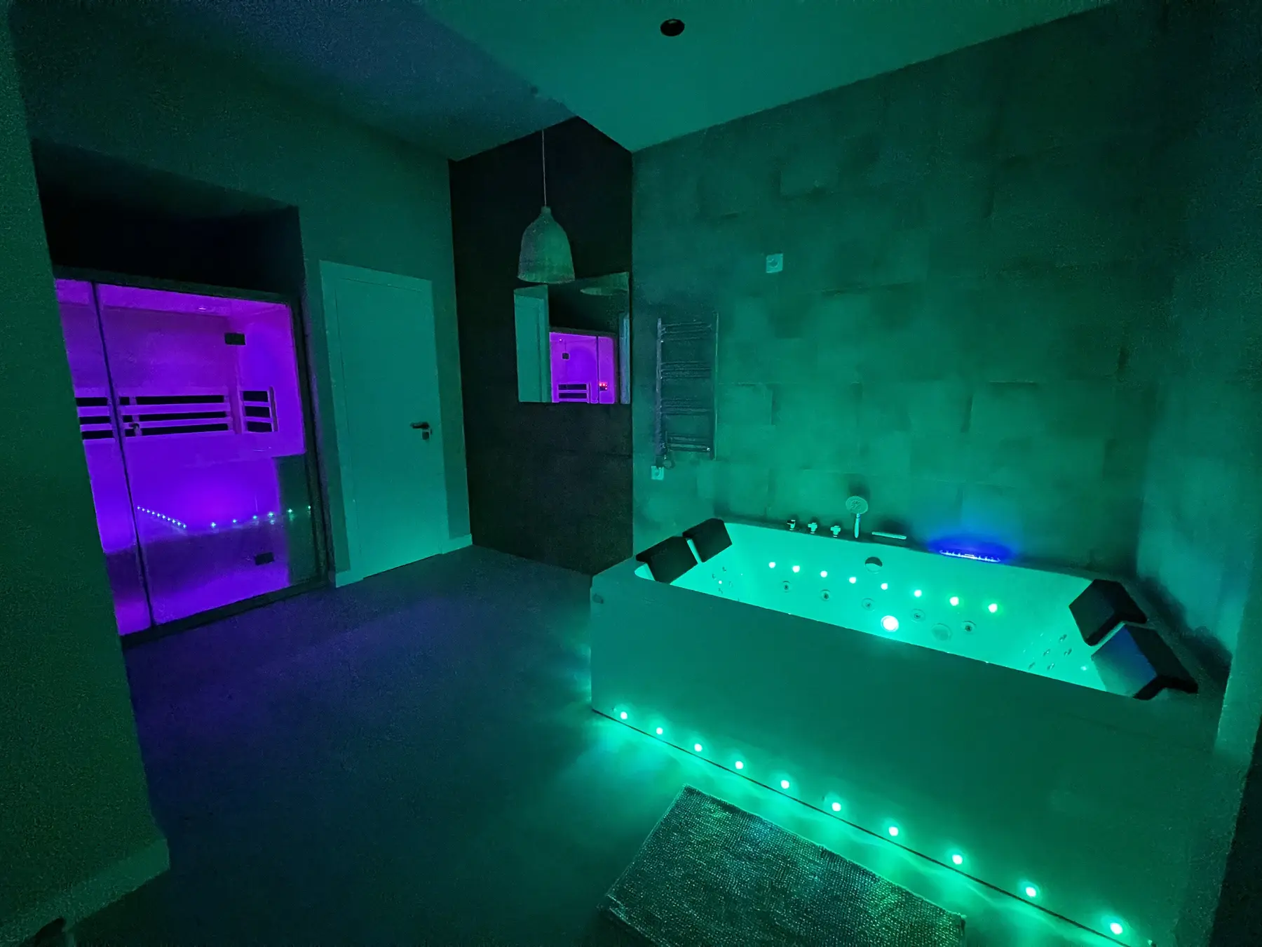 Jacuzzi with green LED